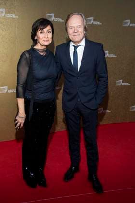 abb Sandra Maischberger and Jan Kerhart as guests on the red carpet at the gala for the European Film Awards 2026 European Film Awards 2026 at the Haus der Kulturen der Welt on 17 01 2026 in Berlin Berlin Germany