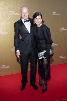 abb Stellan Skarsgard and wife Megan Everett on the red carpet at the gala of the European Film Awards 2026 European Film Awards 2026 at Haus der Kulturen der Welt on January 17, 2026 in Berlin Berlin Germany