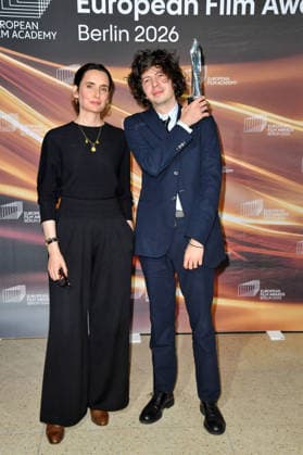 Sophie Mas and Ugo Bienvenu at the EUROPEAN FILM AWARDS 2026 ceremony in Berlin on 17 01 2026