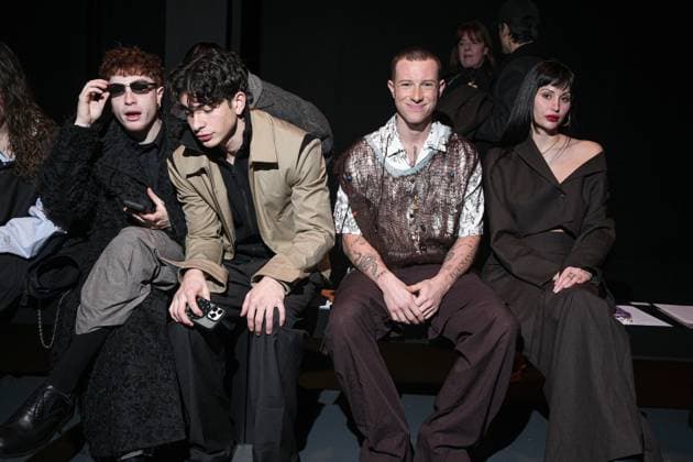 Milan, Milan Men s Fashion Week: Fall Winter 2026 - Men s Fashion, Fall Winter 2026 - QASIMI Fashion Show - front row In the photo: Massimiliano Tosti Matteo Robert Greta Menchi  Copyright: xRiccardoxGIordanox xipa-agency.netx xRiccardoxGiordanox IPA_Agency_IPA70250099