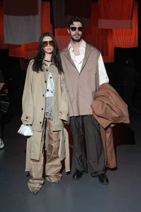 Milan, Milan Men s Fashion Week: Fall Winter 2026 - Men s Fashion, Fall Winter 2026 - QASIMI Fashion Show - front row In the photo: Benedetta Mennini Alessio Petrazzuoli  Copyright: xRiccardoxGIordanox xipa-agency.netx xRiccardoxGiordanox IPA_Agency_IPA70250289
