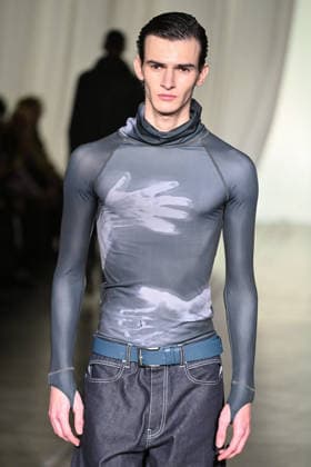 Milan, Milan Men s Fashion Week: Fall Winter 2026 - Men s Fashion, Fall Winter 2026 - Saul Nash fashion show. Fashion show photo: model  Copyright: xSimonaxChiocciax xipa-agency.netx xFotosickix IPA_Agency_IPA70272440