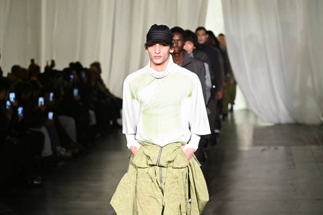 Milan, Milan Men s Fashion Week: Fall Winter 2026 - Men s Fashion, Fall Winter 2026 - Saul Nash fashion show. Fashion show photo: model  Copyright: xSimonaxChiocciax xipa-agency.netx xFotosickix IPA_Agency_IPA70272510