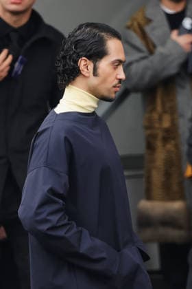Milan, Milan Fashion Week Menswear Fall Winter 2026 2027 - Men s Fashion, Fall Winter 2026 2027 - Prada Fashion Show - Guest Arrivals. Pictured: Mahmood (singer)  Copyright: xAlessandroxBremecx xipa-agency.netx xx IPA_Agency_IPA70274700