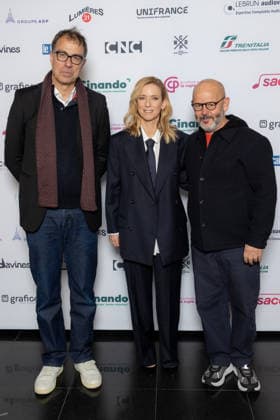 Ceremonie Des Lumieres 2026 Dominik Moll, Lea Drucker and Gilles Marchand attends the Ceremonie Des Lumieres 31th International Press Award Ceremony at l Institut du Monde Arabe on January 18, 2026 in Paris, France. Photo by Nasser Berzane ABACAPRESS.COM Paris France  Copyright: xBerzanexNasser ABACAx