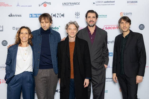 Ceremonie Des Lumieres 2026 Guests, Swann Arlaud, Claes Bang and a guest attends the Ceremonie Des Lumieres 31th International Press Award Ceremony at l Institut du Monde Arabe on January 18, 2026 in Paris, France. Photo by Nasser Berzane ABACAPRESS.COM Paris France  Copyright: xBerzanexNasser ABACAx