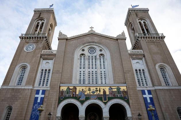 View of the front door of the Metropolitan cathedreal of Athens, Greece on 19 January 2026 where will take place the funeral of Princess Irene of Greece and Denmark, who died in Madrid last 15 January. Funeral of Princess Irene of Greece and Denmark in Athens !ACHTUNG: NUR REDAKTIONELLE NUTZUNG!  Copyright: xMariscalx GRAF954 20260119-55019104595_1