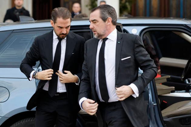 Prince Philippos of Greece and Denmark (L) and Prince Nikolaos of Greece and Denmark (R) at their arrival to the funeral of Princess Irene of Greece and Denmark helt at the Metropolitan cathedreal of Athens, Greece on 19 January 2026. Princess Irene of Greece and Denmark died in Madrid last 15 January. Funeral of Princess Irene of Greece and Denmark in Athens !ACHTUNG: NUR REDAKTIONELLE NUTZUNG!  Copyright: xMariscalx GRAF984 20260119-55019105022_1