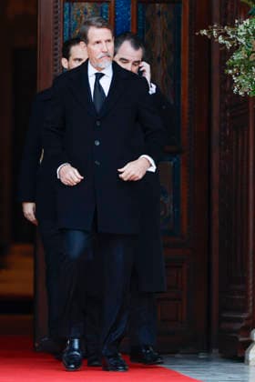 Crown Prince of Greece Pavlos (L), Prince Philippos of Greece and Denmark (L) and Prince Nikolaos of Greece and Denmark (R) at their arrival to the funeral of Princess Irene of Greece and Denmark helt at the Metropolitan cathedreal of Athens, Greece on 19 January 2026. Princess Irene of Greece and Denmark died in Madrid last 15 January. Funeral of Princess Irene of Greece and Denmark in Athens !ACHTUNG: NUR REDAKTIONELLE NUTZUNG!  Copyright: xMariscalx GRAF1010 20260119-55019105106_1