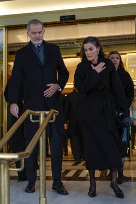 Spanish King Felipe VI (L) next to Queen Letizia (2R) and infanta Sofia (R) after attending to the mass funeral of Princess Irene of Greece and Denmark held at the Metropolitan cathedreal of Athens, Greece on 19 January 2026. Princess Irene of Greece and Denmark died in Madrid last 15 January. Funeral of Princess Irene of Greece and Denmark in Athens !ACHTUNG: NUR REDAKTIONELLE NUTZUNG!  Copyright: xMariscalx GRAF1113 20260119-55019106167_1