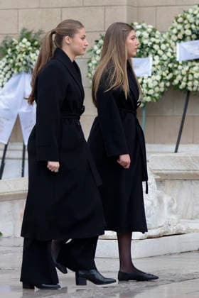 Spanish Princess Leonor (L) and infanta Sofia (R) after attending to the mass funeral of Princess Irene of Greece and Denmark held at the Metropolitan cathedreal of Athens, Greece on 19 January 2026. Princess Irene of Greece and Denmark died in Madrid last 15 January. Funeral of Princess Irene of Greece and Denmark in Athens !ACHTUNG: NUR REDAKTIONELLE NUTZUNG!  Copyright: xMariscalx GRAF1100 20260119-55019106226_1