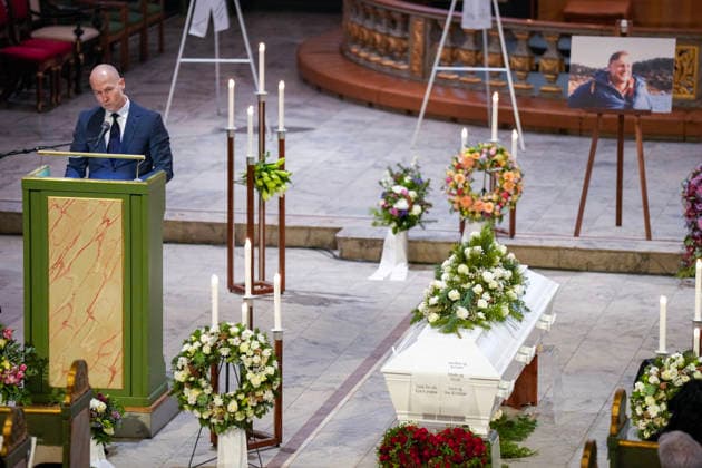 The funeral ceremony for Sverre Anker Ousdal Oslo 20260119 Steffen Ousdal says some words of remembrance during the funeral of actor Sverre Anker Ousdal in Oslo Cathedral on Monday Ousdal died January 3 after a short hospital stay, 81 years old Photo Heiko Junge NTB POOL Oslo Norway AqzSqbacnAQ EDITORIAL USE ONLY Ref BNC ENTAqzSqbacnAQ jpg  Copyright: xHeikoxJungex xNTBx