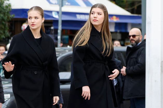 Spanish Princess Leonor (L) and infanta Sofia (R) after attending to the mass funeral of Princess Irene of Greece and Denmark held at the Metropolitan cathedreal of Athens, Greece on 19 January 2026. Princess Irene of Greece and Denmark died in Madrid last 15 January. Funeral of Princess Irene of Greece and Denmark in Athens !ACHTUNG: NUR REDAKTIONELLE NUTZUNG!  Copyright: xMariscalx GRAF1124 20260119-55019106250_1