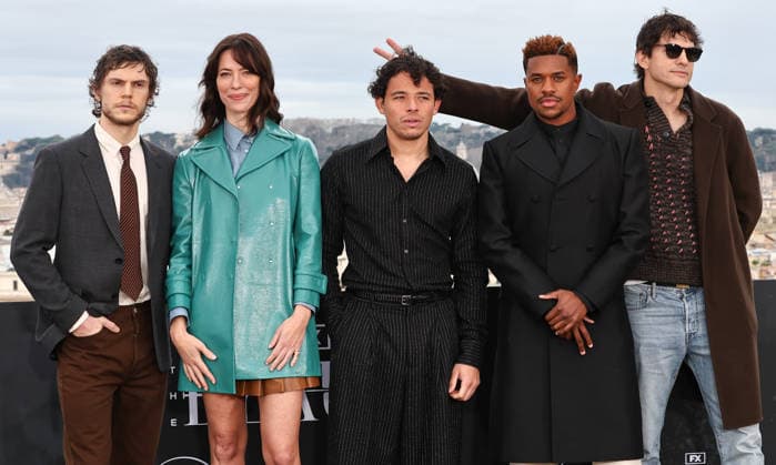 Rome, hotel De la Ville, The Beauty series photocall. Pictured: Evan Peters, Rebecca Hall, Anthony Ramos, Jeremy Pope, Ashton Kutcher  Copyright: xMarcoxProvvisionatox xipa-agency.netx xDxAvanzo Provvisionatox IPA_Agency_IPA70287511