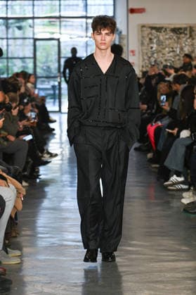 Milan, Milan Men s Fashion Week: Fall Winter 2026 - Men s Fashion, Fall Winter 2026 - Miguel Vieira fashion show. Fashion show photo: model  Copyright: xSimonaxChiocciax xipa-agency.netx xFotosickix IPA_Agency_IPA70287758
