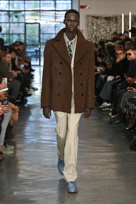 Milan, Milan Men s Fashion Week: Fall Winter 2026 - Men s Fashion, Fall Winter 2026 - Miguel Vieira fashion show. Fashion show photo: model  Copyright: xSimonaxChiocciax xipa-agency.netx xFotosickix IPA_Agency_IPA70287669