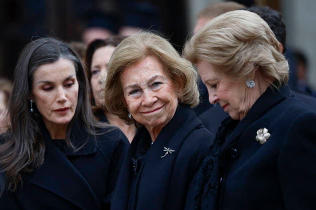 Spanish Queen Letizia (L), former Queen Sofia (C) and Queen Anne-Marie of Greece (R) after attending to the mass funeral of Princess Irene of Greece and Denmark held at the Metropolitan cathedreal of Athens, Greece on 19 January 2026. Princess Irene of Greece and Denmark died in Madrid last 15 January. Funeral of Princess Irene of Greece and Denmark in Athens !ACHTUNG: NUR REDAKTIONELLE NUTZUNG!  Copyright: xMariscalx GRAF1274 20260119-55019107532_1