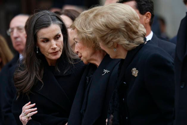 Spanish Queen Letizia (L), former Queen Sofia (C) and Queen Anne-Marie of Greece (R) after attending to the mass funeral of Princess Irene of Greece and Denmark held at the Metropolitan cathedreal of Athens, Greece on 19 January 2026. Princess Irene of Greece and Denmark died in Madrid last 15 January. Funeral of Princess Irene of Greece and Denmark in Athens !ACHTUNG: NUR REDAKTIONELLE NUTZUNG!  Copyright: xMariscalx GRAF1277 20260119-55019107635_1