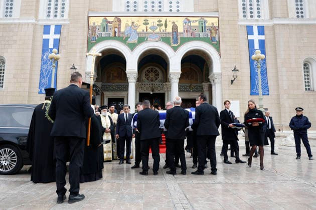 The coffin leaves the catedhreal after the funeral of Princess Irene of Greece and Denmark helt at the Metropolitan cathedreal of Athens, Greece on 19 January 2026. Princess Irene of Greece and Denmark died in Madrid last 15 January. Funeral of Princess Irene of Greece and Denmark in Athens !ACHTUNG: NUR REDAKTIONELLE NUTZUNG!  Copyright: xMariscalx GRAF1241 20260119-55019107747_1
