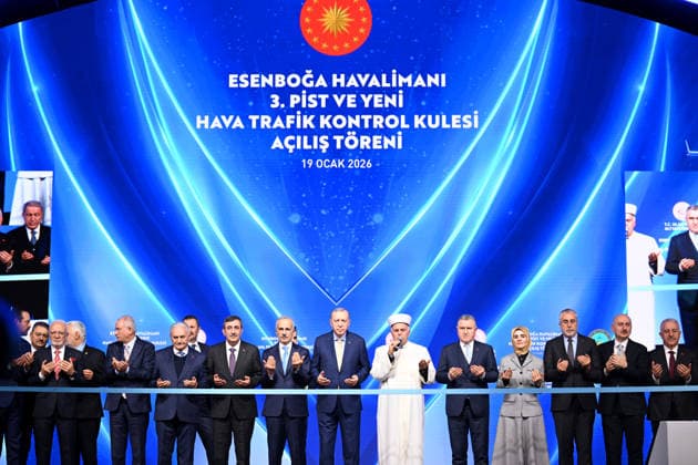 Turkish President Recep Tayyip Erdogan ANKARA, TURKIYE - JANUARY 19: Turkish President Recep Tayyip Erdogan attends the inauguration ceremony of the 3rd Runway, New Control Tower and Complementary Facilities at Esenboga Airport in Ankara, Turkiye on January 19, 2026. Mehmet Ali Ozcan Anadolu Ankara Turkey. Editorial use only. Please get in touch for any other usage.  Copyright: x2026xAnadoluxMehmetxAlixOzcanx