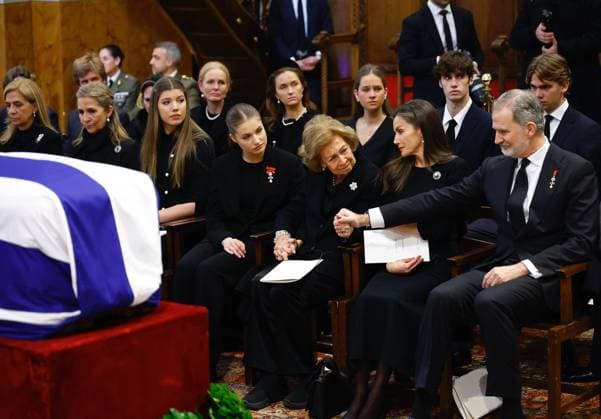 King Felipe VI, Queen Letizia, Queen Sofia, Princess Leonor and Infanta Sofia attend mass for Princess Irene of Greece at the Cathedral of Athens, Monday, January 19, 2026 Cordon Press 
