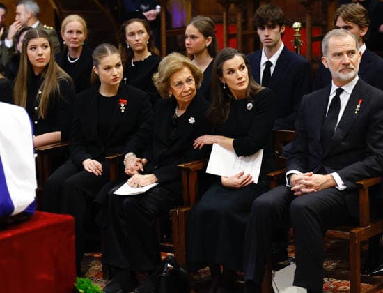 19-01-2026 Greece King Felipe and Queen Sofia and Queen Letizia and Princess Leonor and Princess Sofia leave the Metropolitan Cathedral of Athens, after they attended the funeral service of Princess Irene, Athens, Greece.  Copyright: xPPEx
