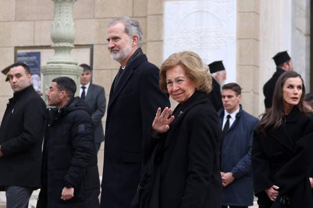 Princess Irene of Greece and Denmark laid to rest in Athens ATHENS, GREECE - JANUARY 19: Spain s King Felipe VI and his mother, Queen Sofia attend the funeral of Princess Irene of Greece and Denmark, at the Metropolitan Cathedral in Athens, Greece, on January 19, 2026. Costas Baltas Anadolu Athens Greece. Editorial use only. Please get in touch for any other usage.  Copyright: x2026xAnadoluxCostasxBaltasx