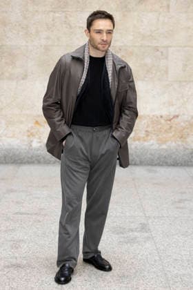 MFW - Menswear Fall Winter 2026-27 ARMANI Photocall MILAN, ITALY - JANUARY 19: Ed Westwick arrives at the Giorgio Armani fashion show during the Milan Fashion Week - Menswear Fall Winter 2026-2027 on January 19, 2026 in Milan, Italy. Photo by Marco Piovanotto Abacapress.com  Copyright: xPiovanottoxMarco ABACAx