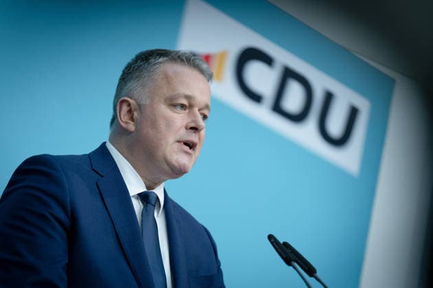 Konrad-Adenauer-Haus, CDU, Bundesvorstandssitzung Konrad-Adenauer-Haus, CDU, Bundesvorstandssitzung, Pressekonferenz, Spitzenkandidat, Rheinland-Pfalz, Gordon Schnieder *** Konrad Adenauer Haus, CDU, Federal Executive Committee meeting Konrad Adenauer Haus, CDU, Federal Executive Committee meeting, press conference, top candidate, Rhineland-Palatinate, Gordon Schnieder