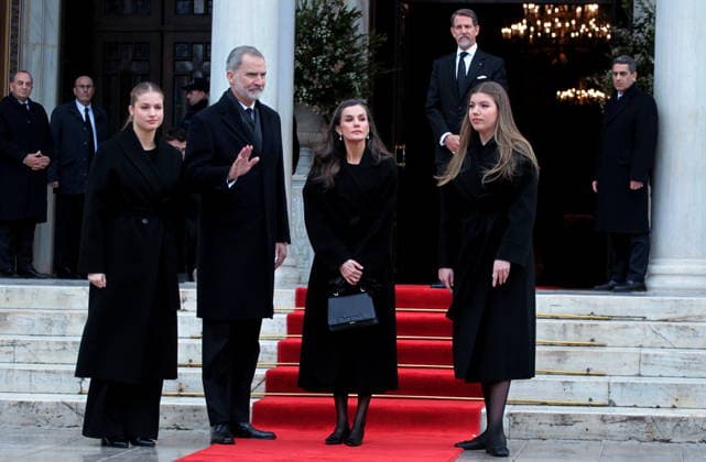 January 19, 2026, Athens, Greece: King Felipe and Queen Letizia, Princess Leonor and Princess Sofia at the funeral of Irene of Greece Athens Greece - ZUMAv62_ 20260119_zaf_v62_005 Copyright: xAristidisxVafeiadakisx
