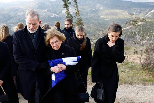 Queen Letizia, Spanish King Felipe VI and Queen Sofia during the funeral of Irene of Greece in Athens on Monday, 19 January 2026. Cordon Press 