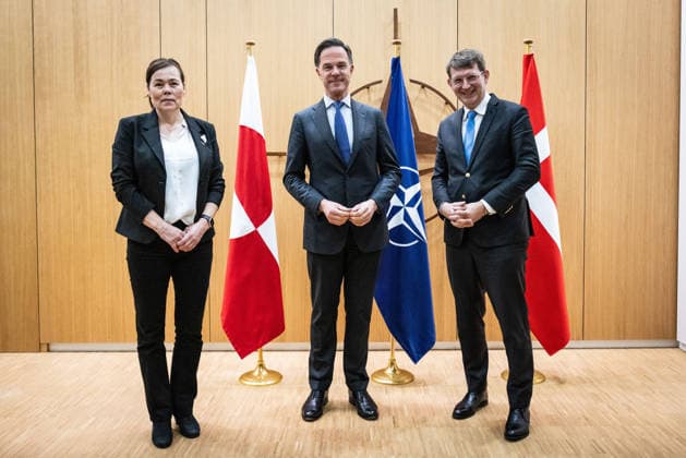 NATO Secretary General Meets Danish and Greenlandic Ministers in Brussels BRUSSELS, BELGIUM – JANUARY 19: (----EDITORIAL USE ONLY - MANDATORY CREDIT - NATO POOL - NO MARKETING NO ADVERTISING CAMPAIGNS - DISTRIBUTED AS A SERVICE TO CLIENTS----) NATO Secretary General Mark Rutte (center) meets with Danish Minister of Defence Troels Lund Poulsen (right) and Greenland Minister for Foreign Affairs and Research Vivian Motzfeldt (left) at NATO Headquarters in Brussels, Belgium on January 19, 2026. NATO Anadolu Brussels Belgium. Editorial use only. Please get in touch for any other usage.  Copyright: x2026xAnadoluxNATOx