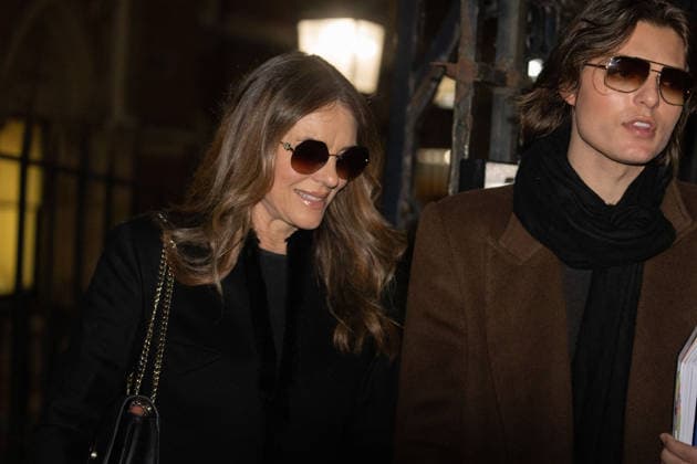 January 19, 2026, London, England, United Kingdom: ELIZABETH HURLEY and her son DAMIAN HURLEY leave the Royal Courts Of Justice, central London, after the first day of the trial over allegations of unlawful information gathering brought against Associated Newspapers Limited (ANL) by seven people - the Duke of Sussex, Baroness Doreen Lawrence, Sir Elton John, David Furnish, Liz Hurley, Sadie Frost and Sir Simon Hughes. London United Kingdom - ZUMAs262 20260119_zip_s262_042 Copyright: xTayfunxSalcix