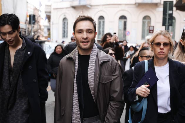 Milan, Milan Fashion Week Menswear Fall Winter 2026 2027 - Men s Fashion, Fall Winter 2026 2027 - Giorgio Armani Fashion Show - Guest Arrivals. Pictured: Ed Westwick  Copyright: xAlessandroxBremecx xipa-agency.netx xx IPA_Agency_IPA70307100