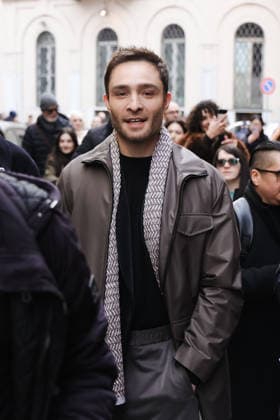Milan, Milan Fashion Week Menswear Fall Winter 2026 2027 - Men s Fashion, Fall Winter 2026 2027 - Giorgio Armani Fashion Show - Guest Arrivals. Pictured: Ed Westwick  Copyright: xAlessandroxBremecx xipa-agency.netx xx IPA_Agency_IPA70307101