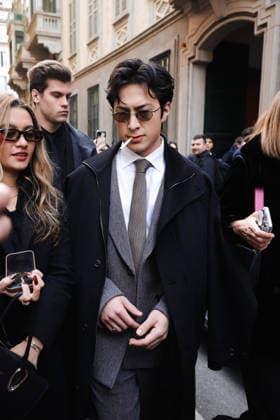 Milan, Milan Fashion Week Menswear Fall Winter 2026 2027 - Men s Fashion, Fall Winter 2026 2027 - Giorgio Armani Show - Guest Arrivals. Pictured: Hudson Williams (lead actor in the TV series Heated Rivalry)  Copyright: xAlessandroxBremecx xipa-agency.netx xx IPA_Agency_IPA70307117