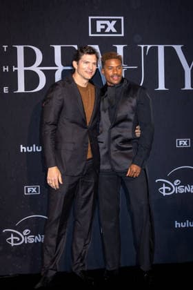 The Beauty, FX s international thriller series, premieres in Rome, Italy. Rome, Italy - January 19, 2026: Actors Ashton Kutcher and Jeremy Pope attend the red carpet premiere of The Beauty, FX s new international thriller series, at the Baths of Diocletian in Rome, Italy. Rome RM Italy Copyright: xGennaroxLeonardix