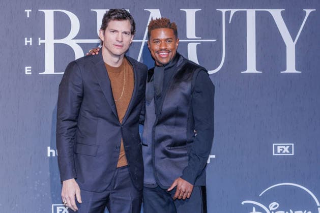 News - Red Carpet - THE BEAUTY Ashton Kutcher and Jeremy Pope attend the red carpet of the movie THE BEAUTY on January 19, 2026 at Terme di Diocleziano, Rome, Italy Rome Terme di Diocleziano Italy Copyright: xEmanuelaxVertollix xLiveMediax LPN_2248966