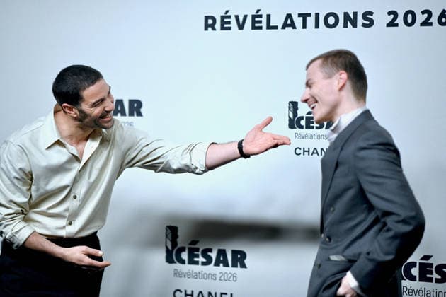 Cesar Revelations 2026 Photocall In Paris. FC PARIS, FRANCE - JANUARY 19 Tahar Rahim and Félix Lefebvre attend the Cesar - Revelations 2026 Photocall at Elysee Montmartre on January 19, 2026 in Paris, France. Photo by Franck Castel ABACAPRESS.COM Paris France  Copyright: xCastelxFranck ABACAx