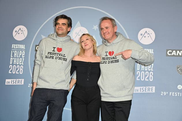 29th L Alpe d Huez Comedy Film Festival Opening Ceremony Clement Lemoine, Audrey Lamy and Fred Cassoly arriving to the Opening ceremony of the 29th Comedy Film Festival in L Alpe d’Huez, France, on January 19, 2026. Photo by Mireille Ampilhac ABACAPRESS.COM L Alpe d Huez France  Copyright: xAmpilhacxMireille ABACAx