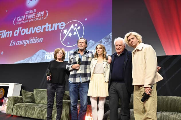 29th L Alpe d Huez Comedy Film Festival Opening Ceremony Armelle Patron, Emmanuel Patron, Pauline Clement, Andre Dussolier and Thomas Soliveres (Chers parents) attending the Opening ceremony of the 29th Comedy Film Festival in L Alpe d’Huez, France, on January 19, 2026. Photo by Mireille Ampilhac ABACAPRESS.COM L Alpe d Huez France  Copyright: xAmpilhacxMireille ABACAx