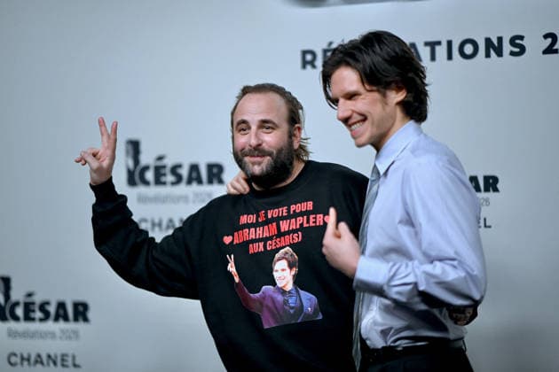 Cesar Revelations 2026 Photocall In Paris. FC PARIS, FRANCE - JANUARY 19 Vincent Macaigne and Abraham Wapler attend the Cesar - Revelations 2026 Photocall at Elysee Montmartre on January 19, 2026 in Paris, France. Photo by Franck Castel ABACAPRESS.COM Paris France  Copyright: xCastelxFranck ABACAx