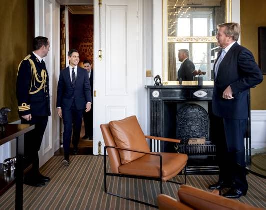 Den Haag, The Netherlands, 2026-01-20 08:59:10 DEN BOSH, 20-01-2026, Huis ten Bosh Palace Reception of the House of Representatives faction leaders D66, PvV and VVD at Huis ten Bosh Palace PHOTO: NLBeeld POOL Sem van der WalIn the photo: Rob Jetten Credit: NL Beeld Patrick van Emst  Copyright: xx x