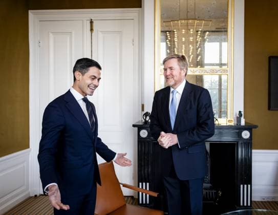 Den Haag, The Netherlands, 2026-01-20 08:59:16 DEN BOSH, 20-01-2026, Huis ten Bosh Palace Reception of the House of Representatives faction leaders D66, PvV and VVD at Huis ten Bosh Palace PHOTO: NLBeeld POOL Sem van der WalIn the photo: Rob Jetten Credit: NL Beeld Patrick van Emst  Copyright: xx x