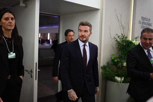 David Beckam at World Economic Forum Annual Meeting 2026 - Davos British former football player David Beckham during the World Economic Forum (WEF) annual meeting in Davos, Switzerland on January 20, 2026. The World Economic Forum takes place in Davos from January 19 to January 23, 2026. Photo by Raphael Lafargue ABACAPRESS.COM Davos-Klosters Switzerland  Copyright: xLafarguexRaphael ABACAx
