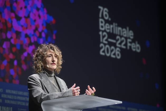 Promotional event ahead of 76th Berlin International Film Festival BERLIN, GERMANY - JANUARY 20: Berlinale Director Tricia Tuttle makes a speech during the promotional meeting for the 76th International Berlin Film Festival (Berlinale) in Berlin, Germany on January 20, 2026. Halil Sagirkaya Anadolu Berlin Germany. Editorial use only. Please get in touch for any other usage.  Copyright: x2026xAnadoluxHalilxSagirkayax