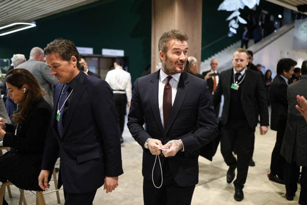 David Beckham At World Economic Forum Annual Meeting - Davos Sir David Beckham during the World Economic Forum (WEF) annual meeting in Davos, Switzerland on January 20, 2026. The World Economic Forum takes place in Davos from January 19 to January 23, 2026. Photo by Raphael Lafargue ABACAPRESS.COM Davos Switzerland  Copyright: xLafarguexRaphael ABACAx