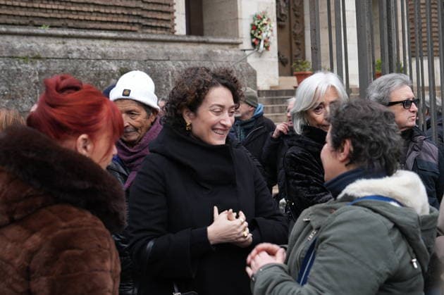 Milan, Funeral of Tony Dallara in the Basilica of Corpus Domini on Via Pagano, 8, pictured is his daughter Natasha  Copyright: xDuilioxPiaggesix xipa-agency.netx xDuilioxPiaggesix IPA_Agency_IPA70332312