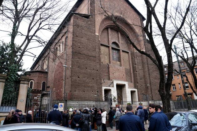 Milan, Funeral of Tony Dallara in the Basilica of Corpus Domini on Via Pagano, 8  Copyright: xDuilioxPiaggesix xipa-agency.netx xDuilioxPiaggesix IPA_Agency_IPA70332372