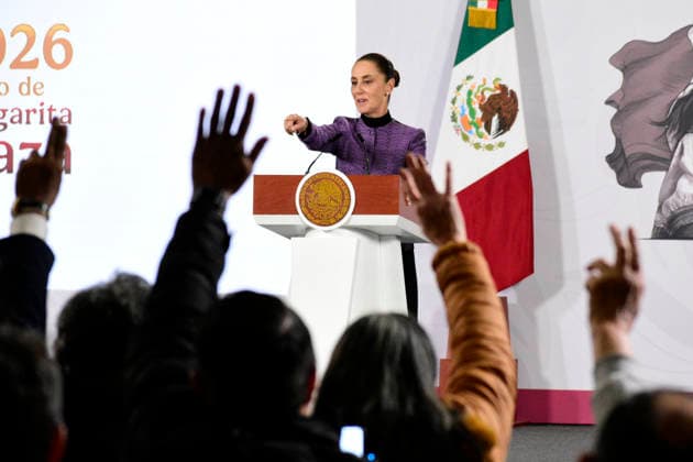 MexicoÃ¢â‚¬â ¢s President Claudia Sheinbaum Pardo speaks about the measles outbreak and vaccination campaigns during a briefing conference at the National Palace. on January 20, 2026, in Mexico City, Mexico. Mexico City Mexico - ZUMAe321 20260120_zia_e321_001 Copyright: xLuisxBarronx